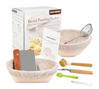 UNICHERRY Bread Proofing Basket Set, 9-inch Round & 10-inch Oval sourdough proving basket with 6 Baking Tools, banneton proofing basket Kit for Professional and Home Baking