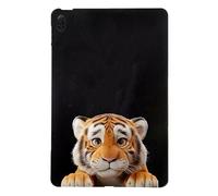 Unichthy Basic Case for Honor Pad X8a 11 Inch 2024 with Soft TPU Reinforced Corner Anti-Scratch Cute Cartoon Shockproof Tablet Black Cover for Honor Pad X8a 2024 Tablet - Baby Tiger