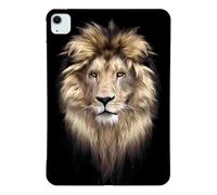 Unichthy Basic Case for iPad Air 13 inch (M3 2025 /M2 2024) for Women with Soft TPU Reinforced Corner Anti-Scratch Slim Fit Shockproof Tablet Black Cover for 2024/2025 13-inch iPad Air - Lion