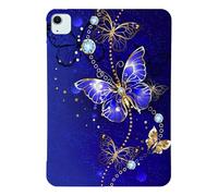 Unichthy Basic Case for iPad Air 13 inch (M3 2025 /M2 2024) for Women with Soft TPU Reinforced Corner Anti-Scratch Shockproof Tablet Black Cover for 2024/2025 13-inch iPad Air - Blue Butterflies