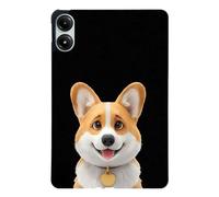 Unichthy Basic Case for Xiaomi Redmi Pad Pro 2024 Tablet with Soft TPU Reinforced Corner Anti-Scratch Cute Cartoon Cats Dogs Shockproof Tablet Black Cover for Redmi Pad Pro 12.1 Inch 2024 - Corgi