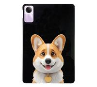 Unichthy Basic Case for Xiaomi Redmi Pad SE 11 inch Tablet 2023 with Soft TPU Reinforced Corner Slim Cute Cartoon Cats Dogs Shockproof Tablet Black Cover for Redmi Pad SE Tablet - Corgi