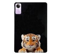 Unichthy Basic Case for Xiaomi Redmi Pad SE 11 inch Tablet 2023 with Soft TPU Reinforced Corner Slim Cute Cartoon Shockproof Tablet Black Cover for Redmi Pad SE Tablet - Baby Tiger
