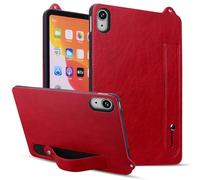 Unichthy Basic Stand Case for iPad Air 11 inch (M3 2025 /M2 2024) Soft Wrist Strap Design Shockproof Official PU Leather Slim Fit Cover for 2024/2025 11-inch iPad Air - Red