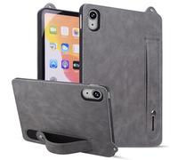 Unichthy Basic Stand Case for iPad Air 13 inch (M3 2025 /M2 2024) Soft Wrist Strap Design Shockproof Official PU Leather Slim Fit Cover for 2024/2025 13-inch iPad Air - Grey