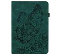 Unichthy Butterfly Case for iPad Pro 12.9 Case 6th/5th/4th/3rd Generation with Pen Holder Shell, Multi-Angle Stand Card Holder Cover for iPad 12.9 Pro 2022/2021/2020/2018, Green