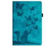 Unichthy Butterfly Cats Case for iPad 10.2 inch, iPad 9th/8th/7th Generation 2021/2020/2019 Cover with Card Holder Shockproof Cute Cat Stand Cover with Auto Wake/Sleep for iPad 9/8/7(10.2inch) Teal