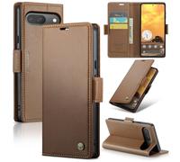 Unichthy Case for Google Pixel 10 / Pixel 10 Pro Cover Official Lightweight Shockproof Premium Leather Wallet Case with [RFID Blocking] 3 Card Slots Stand Magnetic Flip Phone Case Brown