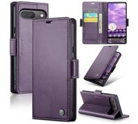 Unichthy Case for Google Pixel 10 / Pixel 10 Pro Cover Official Lightweight Shockproof Premium Leather Wallet Case with [RFID Blocking] 3 Card Slots Stand Magnetic Flip Phone Case Purple