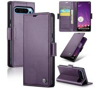 Unichthy Case for Google Pixel 10 Pro XL Cover Official Lightweight Shockproof Premium Leather Wallet Case with [RFID Blocking] 3 Card Slots Stand Magnetic Flip Skin for Google Pixel 10 Pro XL Purple