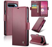 Unichthy Case for Google Pixel 10 Pro XL Cover Official Lightweight Shockproof Premium Leather Wallet Case with [RFID Blocking] 3 Card Slots Stand Magnetic Flip Skin for Google Pixel 10 Pro XL Claret