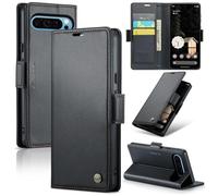 Unichthy Case for Google Pixel 10 Pro XL Cover Official Lightweight Shockproof Premium Leather Wallet Case with [RFID Blocking] 3 Card Slots Stand Magnetic Flip Skin for Google Pixel 10 Pro XL Black