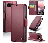 Unichthy Case for Google Pixel 10a 2026 Cover Official Lightweight Shockproof Premium Leather Wallet Case with [RFID Blocking] 3 Card Slots Stand Magnetic Flip Skin for Google Pixel 10a 2026 Claret