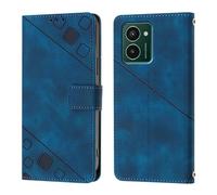Unichthy Case for HMD Pulse Pro Wallet Cover with Wrist Strap Business Design Shockproof Premium Leather Folio Shell 3 Card Slots Stand Flip Phone Cover for Nokia HMD Pulse Pro Blue