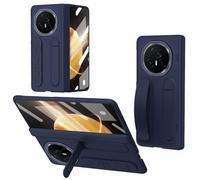 Unichthy Case for HONOR Magic V3 5G Cover Kickstand with Built-in Screen Protector/Wrist Strap/Finger Ring Buckle/Hinge Protection Shockproof Protective Case for HONOR Magic V3 5G Blue