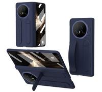Unichthy Case for HONOR Magic V5 5G Cover Kickstand with Built-in Screen Protector/Wrist Strap/Finger Ring Buckle/Hinge Protection Shockproof Protective Case for HONOR Magic V5 5G Blue