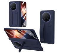 Unichthy Case for HONOR Magic V6 5G Cover Kickstand with Built-in Screen Protector/Wrist Strap/Finger Ring Buckle/Hinge Protection Shockproof Protective Case for HONOR Magic V6 5G Blue
