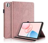 Unichthy Case for HONOR Pad 10 Case 12.1 Inch 2025 Cover |3D Embossed Leaf Vein| with Pencil Holder Shockproof Sturdy Stand Card Slots Cover for HONOR Pad 10 12.1" Tablet - Rose Gold