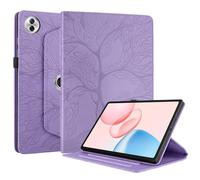 Unichthy Case for HONOR Pad 10 Case 12.1 Inch 2025 Cover |3D Embossed Leaf Vein| with Pencil Holder Shockproof Sturdy 360 Degree Swiveling Stand Cover for HONOR Pad 10 12.1" Tablet - Purple