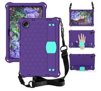 Unichthy Case for HONOR Pad X8 10.1 inch Full Protective Shockproof Stand Cover with Hand Shoulder Strap for HONOR Pad X8 Tablet Purple/Green