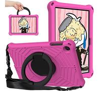 Unichthy Case for HONOR Pad X8 10.1 inch Hangable Case Lightweight for Kids |Heat Dissipation| Stand Shockproof Cover with Shoulder Strap for HONOR Pad X8 Tablet Deep Pink