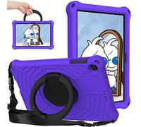Unichthy Case for HONOR Pad X8 10.1 inch Hangable Case Lightweight for Kids |Heat Dissipation| Stand Shockproof Cover with Shoulder Strap for HONOR Pad X8 Tablet Purple