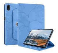 Unichthy Case for Honor Pad X8a 11 Inch 2024 Cover |3D Embossed Leaf Vein| with Pencil Holder Shockproof Sturdy 360 Degree Swiveling Stand Cover for Honor Pad X8a 2024 Tablet - Blue