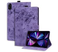 Unichthy Case for Honor Pad X8a 11 Inch 2024 for Women Shockproof Flowers Cute Cat 3D Floral Magnetic Closure Stand Cover for Honor Pad X8a 2024 Tablet - Purple