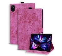 Unichthy Case for Honor Pad X8a 11 Inch 2024 Shockproof Cute Cat 3D Floral Magnetic Closure Stand Cover for Honor Pad X8a 2024 Tablet - Deep Pink