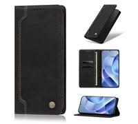 Unichthy Case for HONOR X5c Plus Wallet Cover Non-Slip Grip, Black | PU Leather, Strong Magnetic Closure, Neat Stitching, 2 Card Slots & Cash Pocket, Kickstand, Wireless Charging Compatible
