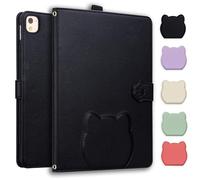 Unichthy Case for iPad 10.2 inch, iPad 9th/8th/7th Generation 2021/2020/2019 Cover 3D Cute Cats Shaped with Metal Crossbody Strap Shockproof Kickstand Non-slip Wallet Cover,Black