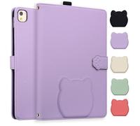 Unichthy Case for iPad 10.2 inch, iPad 9th/8th/7th Generation 2021/2020/2019 Cover 3D Cute Cats Shaped with Metal Crossbody Strap Shockproof Kickstand Non-slip Wallet Cover,Purple