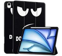 Unichthy Case for iPad Air 11 inch (M3 2025 /M2 2024) Cover with Pencil Holder Shockproof Lightweight Trifold Stand Cover with Auto Wake/Sleep for 2024/2025 11-inch iPad Air - Don't Touch Me