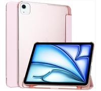 Unichthy Case for iPad Air 11 inch M4 (2026) / M3 (2025) / M2 (2024) Cover with Pencil Holder Shockproof Slim Trifold Stand |Matte Finish| Translucent Back Cover, Auto Wake/Sleep - Rose Gold