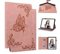 Unichthy Case for Nokia T10 Case 8.0 Inch 2022 for Women with Pencil Holder Shockproof Sturdy Cute Butterfly Embossed Stand Cover for Nokia T10 Tablet 8" Pink