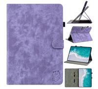 Unichthy Case for Nokia T10 Case 8.0 Inch 2022 for Women with Pencil Holder Shockproof Sturdy Cute Tiger Embossed Stand Cover for Nokia T10 Tablet 8" Purple