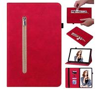 Unichthy Case for Nokia T10 Case 8.0 Inch 2022 for Women with Pencil Holder Shockproof Sturdy Zipper Wallet Case Stand Cover for Nokia T10 Tablet 8" Red