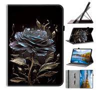 Unichthy Case for Nokia T10 Case 8.0 Inch 2022 Shockproof Card Holder Multi-Angle Stand Cover with Pen Holder for Nokia T10 Tablet 8" Black Rose