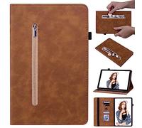 Unichthy Case for Nokia T10 Case 8.0 Inch 2022 Zipper Wallet Case for Women with Pencil Holder Shockproof Stand Cover for Nokia T10 Tablet 8" Brown