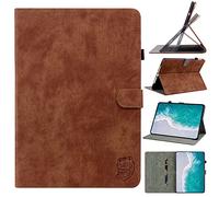 Unichthy Case for Redmi Pad 10.61" for Women with Pencil Holder Shockproof Sturdy Cute Tiger Embossed Stand Cover for Xiaomi Redmi Pad 10.61 Inch 2022 Brown
