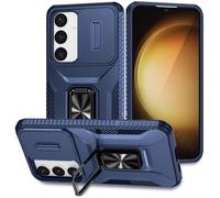 Unichthy Case for Samsung Galaxy S24 Slide Camera Cover,Built-in Kickstand Ring Holder Shockproof Military Grade Hybrid Tough Hard Armour Pocket Cover for Samsung Galaxy S24 Navy Blue