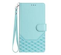 Unichthy Case for Xiaomi Redmi A5 4G Cover Shockproof Leather Wallet Case with [RFID Blocking] 3 Card Holders Viewing Stand TPU Flip Case 3D Cubes Phone Cover for Xiaomi Redmi A5 4G Mint Green