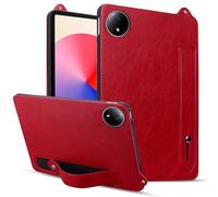 Unichthy Case for Xiaomi Redmi Pad SE 8.7 inch 2024 Soft Wrist Strap Design Shockproof Official PU Leather Slim Fit Cover for Redmi Pad SE 8.7 inch Tablet - Red