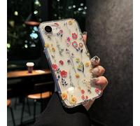Unichthy Clear Floral Case Cover for Women Girls Shockproof Lightweight Yellowing Resistant Silicone Transparent TPU PC Pocket Case Flowers Printed,Wild Flowers