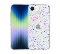 Unichthy Clear Stars Case for iPhone 16e 2025 Cover for Women Girls Shockproof Yellowing Resistant Silicone Transparent TPU PC Pocket Case All Twinkle Laser Stars Printed for iPhone 16e 2025