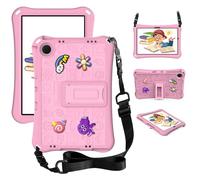 Unichthy Cute Case for Xiaomi Redmi Pad SE 11 inch Tablet 2023 for Kids Bumper Protective Cover with Handle Stand/Shoulder Strap Lightweight Shockproof Skin for Redmi Pad SE Tablet Pink