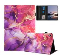 Unichthy Flip Case for iPad 10.2 inch, iPad 9th/8th/7th Generation 2021/2020/2019, Multi-Angle Stand Card Slots Cover Shockproof Folio Shell |Pencil Holder| with Auto Wake/Sleep Golden Pink Marble