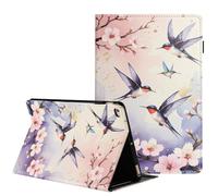 Unichthy Flip Case for iPad 10.2 inch, iPad 9th/8th/7th Generation 2021/2020/2019, Slim Folding Multi-Angle Stand Card Slots Cover Shockproof Folio Shell |Pencil Holder| with Auto Wake/Sleep Swallows
