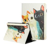 Unichthy Flip Case for iPad 10.2 inch, iPad 9th/8th/7th Generation 2021/2020/2019, Slim Folding Stand Protective Cover Shockproof Shell |Pencil Holder| with Auto Wake/Sleep Cute Cats