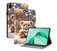 Unichthy Flip Printed Case for HONOR Pad X8a 2024 Shockproof Card Holder Multi-Angle Stand Cover with Pen Holder for HONOR Pad X8a 11-Inch Tablet Diamond-Bear